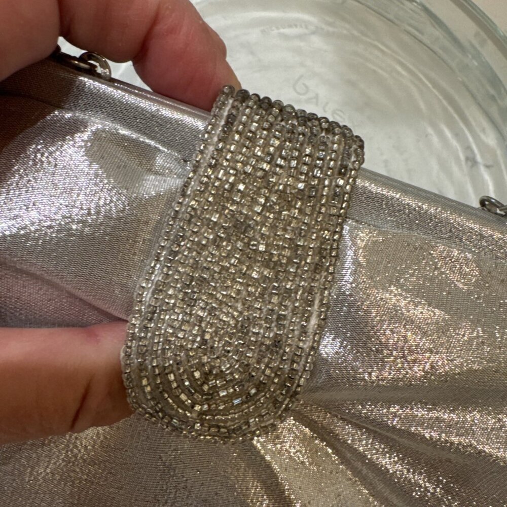 Vintage Sparkly Silver La Regale Shoulder Bag Purse - Picture 4 of 11